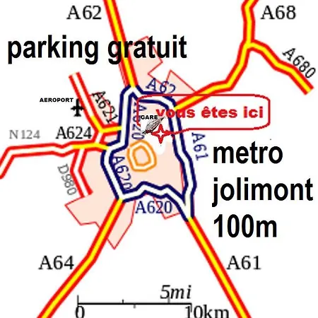 Lejlighed Pratique, Complet Sur, Metro Et Parking; Proche Du Centre, De La Gare, De La Rocade, D'un Supermarche. A Pied. Toulouse